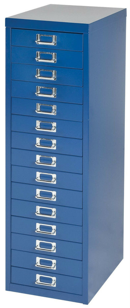 Bisley 15 multi drawer filing cabinet Blue