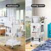 3 Tier Slim Kitchen Storage Trolley Cart Rack Tray Shelf Rolling Wheel W/ Handle