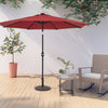 Mondeer 2.7M/3M Garden Parasol Umbrella Round Sun Shade Crank Tilt Red/Beige