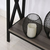 Industrial Style Console Table w/ 3 Compartments Metal Frame Foot Pads Grey