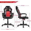 Leather Office Gaming Chair Adjustable Computer Desk Chair for Study Games Red