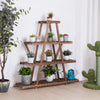 102cm Tall Sturdy Wood Plant Stand Multiple Plant Shelf Step-in Flower Rack Unit