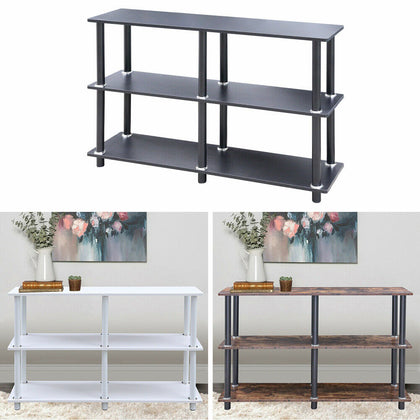 3 Tier Metal Wood Shelf Storage Shelving Unit Bookcase Corner Rack Display Stand