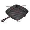 Cast Iron Steak Frying Pan Food Meals Gas Induction Cooker Cooking Kitchen 24cm