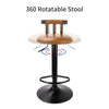 2pcs PU Leather Bar Stool Breakfast Swivel Adjustable Kitchen Wooden Stools