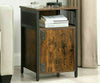 Industrial Style Side Table Vintage Tall Bedside Cabinet Nightstand Rustic Stand