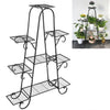 Thickened Wrought Iron 9 Tier Metal Plant Stand Garder Succulents Flower Shelves