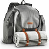4 Person Picnic Backpack Insulated Cooler Bag with 29 Piece Dining Set & Blanket