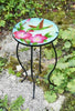 Iron/Glass Round Side Coffee Table Mosaic Design Garden Patio Flower Plant Stand