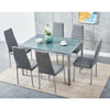 Black/White/Grey Dining Table and 4 / 6 Padded Chairs Set Home Kitchen Furniture