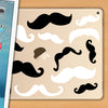 Black & White Moustaches Pattern Self Adhesive Wall Stickers Living Room Deco