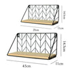 Industrial Wall Shelf Mounted Unit Metal Wire Wood Floating Rack Storage Shelves