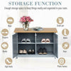 Grey Shoe Cabinet Hallway Seat Bench Organizer Vintage Storage Unit Entryway