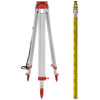 VEVOR Aluminium Tripod & 5m Survey Levelling Staff for Laser Level 1.65m Tripod