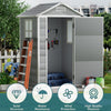 Large Plastic Apex Roof 4x3ft Outdoor Garden Storage Shed Bike Tools Shed House