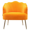 Velvet Fabric Scallop Back Chair Lounge Occasional Accent Sofa Armchair 5 Styles
