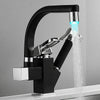 Kitchen Sink Mixer Taps 360° Swivel Spout With Pull Out Spray Faucet & 2 Hose
