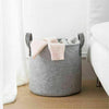 Large Grey Felt Storage Basket Bin w/ Handle Bedroom Closet Clothes Toy Storage