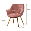 2Pcs Blush Pink Velvet Scallop Shell Accent Dining Chairs Dressing Vanity Chair