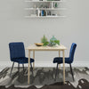 1x Dining Chairs Living Room Chairs with velvet +metal Counter Chairs blue