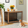 XL Wooden Puppy Cage Furniture Style Dog Crate End Table Pet Kennel House w/Door