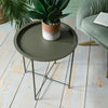 Modern Coffee Side Table Tray Metal End Round Night Stand Hallway Furniture