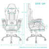 JL Comfurni Racing Gaming Home Office Chair Swivel Sports Computer Desk Recliner