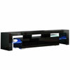 TV Unit Cabinet Stand Shelf Table Free LED Storage Drawer 130*45*35cm Black