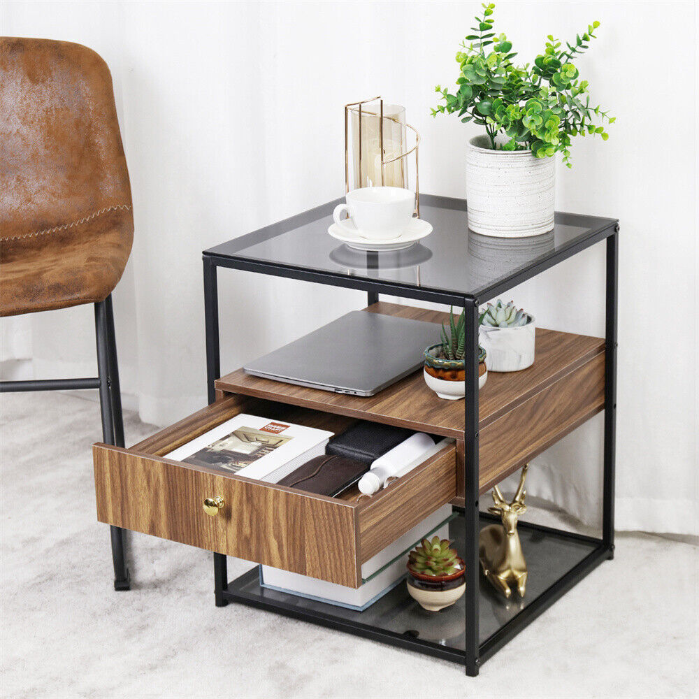 Glass desk deals with file cabinet