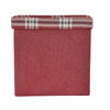 Folding Storage Ottoman Linen Look Plaid Check Fabric Stool Footstool Toy Box