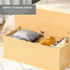 Storage Box Chest With Lid Spacious Collect Cabinet Chipboard -Burlywood