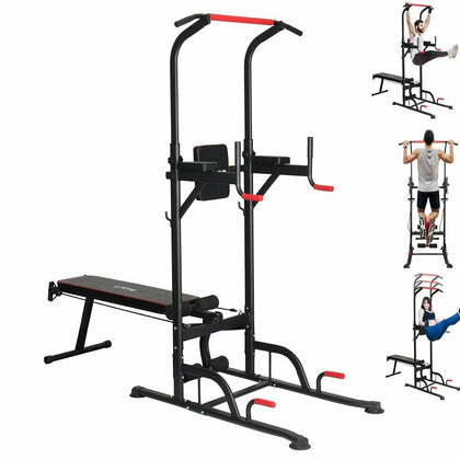 Dip Station Pull Up Bar Multi Gym Power Tower Home Fitness Equipment Machine UK