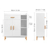 Cupboard White Storage Cabinet Sideboard with 3 Shelves, 2 Doors and 1 Drawer