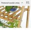 Bamboo Wooden Shelf Plant Stand Folding Multi Tier Ladder Storage Indoor Outdoor