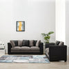 Modern 2, 3 Seater Grey Black Sofa Chair Armchair with Pillows Footstool Option