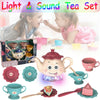 Kids Tea Set Role Play Children Tea Pot Pretend Play Party Toy with Sound &Light