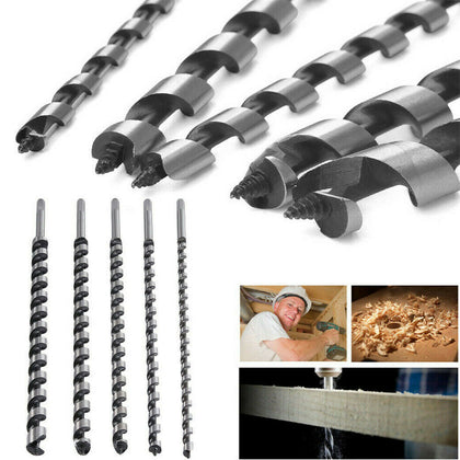 5x 230mm Extra Long Twist Wood Drill Bit Straight Shank Auger High-Speed Tool UK