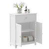 White Bathroom Floor Standing Cabinet Storage Organizer w/ Drawer Double Door UK