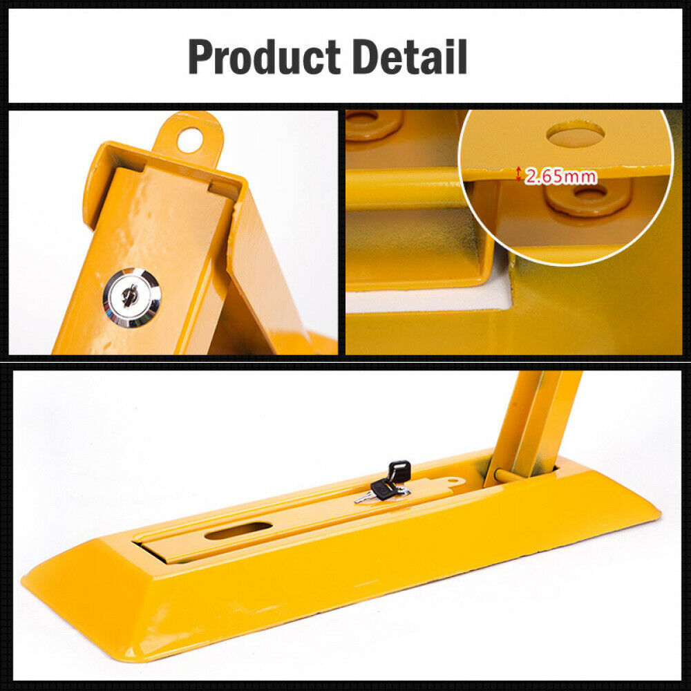 HEAVY DUTY FOLDING AUTO PARKING BARRIER BOLLARD SECURITY CAR PARK POST LOCK SET