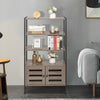 Industrial Bookshelf Storage Cabinet Bookcase w/ Shelves Display Living Room