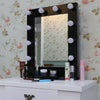 LED Illuminated Vanity Mirror Table Stand Make up Wall Mirror w/ Dimmer LED Bulb