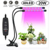 2 Head 40LED Grow Light Plant UV LED Growing Indoor Clip Plants Lamp Hydroponics