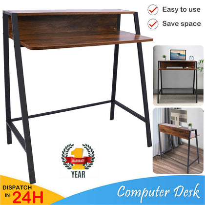 Computer Desk Corner Writing PC Table Workstation Home Office Storage Shelf Wood