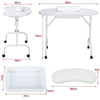 Foldable Nail Table Portable Manicure Desk Mobile Beauty Salon Workstation White