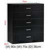 Black Chest of Drawers Bedside Table Cabinets 1 2 3 4 5 Drawer Bedroom Furniture
