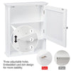 Bathroom Wall Cabinet Mirror Storage Cupboard Single Door Adjustable Shelf White