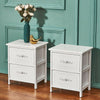 2X Bedside Table Cabinet Bedroom Storage Furniture Nightstand with 2 Drawer UK