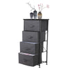 Fabric Chest of Drawers Cabinet Storage Unit Bedside Table w/ 4 Drawers