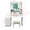 Modern Dressing Table Makeup Desk w/4 Drawer&Sliding Mirror Stool White Bedroom