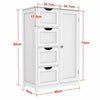 Bathroom Wood Cabinet Storage 4 Drawer 1 Door Free Standing Cupboard Unit White